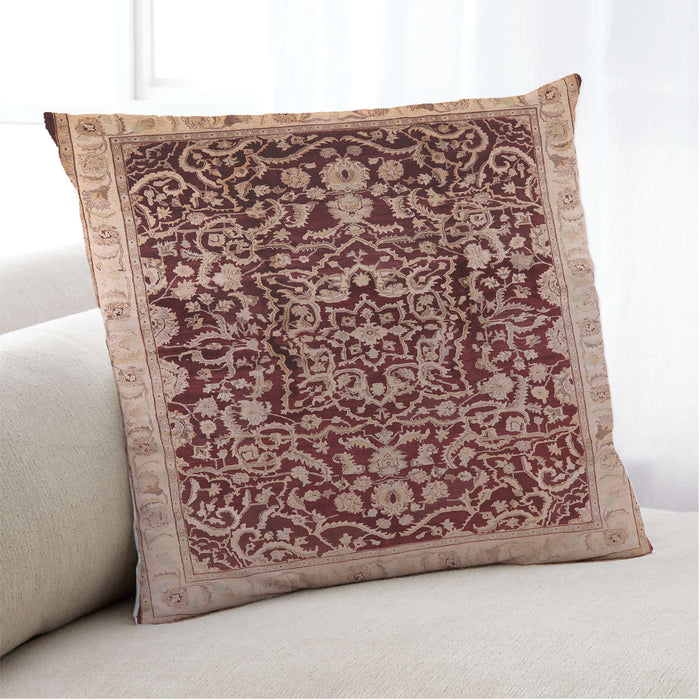 Lifestyle Image of Mid-Century Modern Urban Square Sandy Brown Throw Pillow, 18 inch by 18 inch, pwurb3037