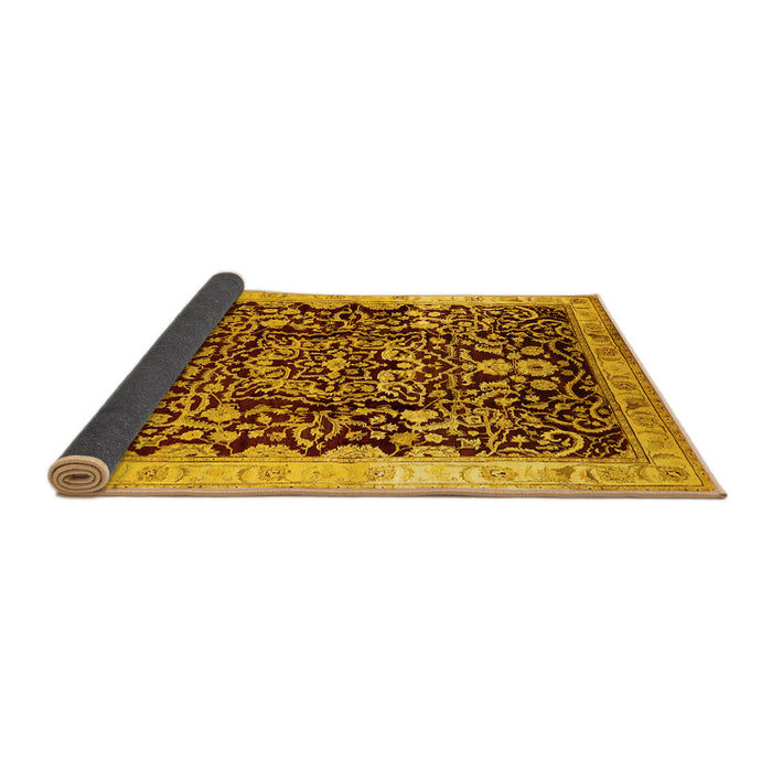 Sideview of Oriental Yellow Industrial Rug, urb3037yw