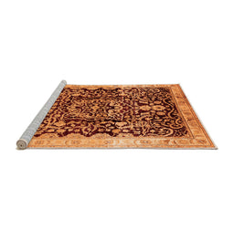 Sideview of Machine Washable Oriental Orange Industrial Area Rugs, wshurb3037org