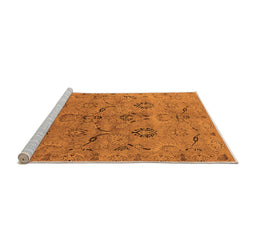 Sideview of Machine Washable Oriental Orange Industrial Area Rugs, wshurb3038org