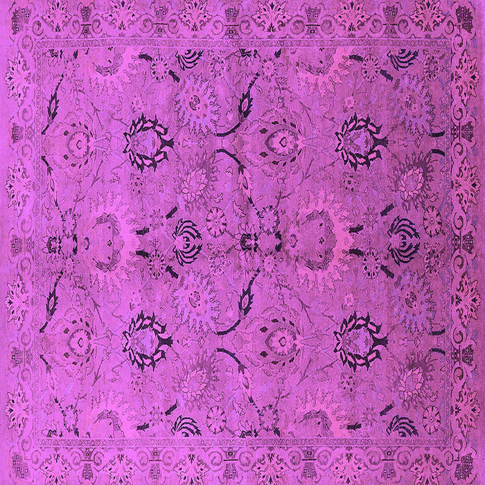 Square Machine Washable Oriental Purple Industrial Area Rugs, wshurb3038pur