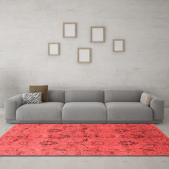 Industrial Red Washable Rugs