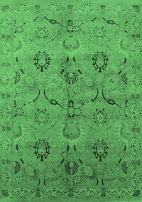 Oriental Emerald Green Industrial Rug, urb3038emgrn