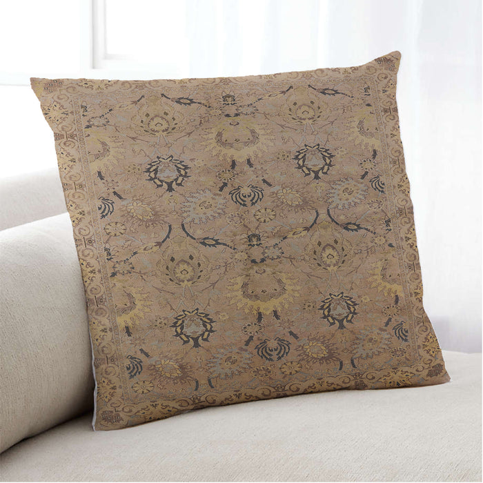 Lifestyle Image of Mid-Century Modern Urban Square Light Brown Throw Pillow, 18 inch by 18 inch, pwurb3038