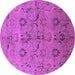 Round Oriental Purple Industrial Rug, urb3038pur