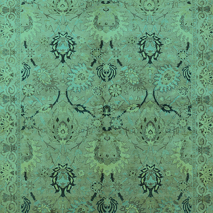 Machine Washable Oriental Turquoise Industrial Area Rugs, wshurb3038turq