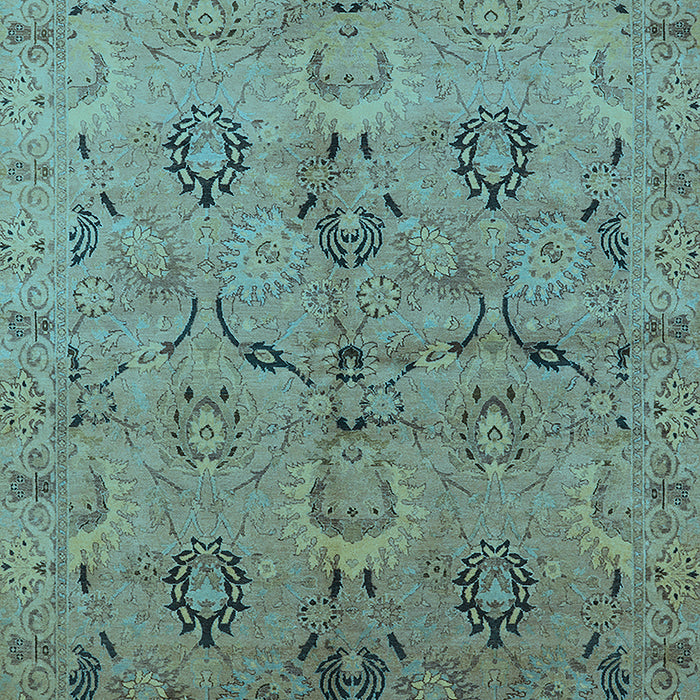Machine Washable Oriental Light Blue Industrial Rug, wshurb3038lblu