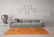 Machine Washable Oriental Orange Industrial Area Rugs in a Living Room, wshurb3038org