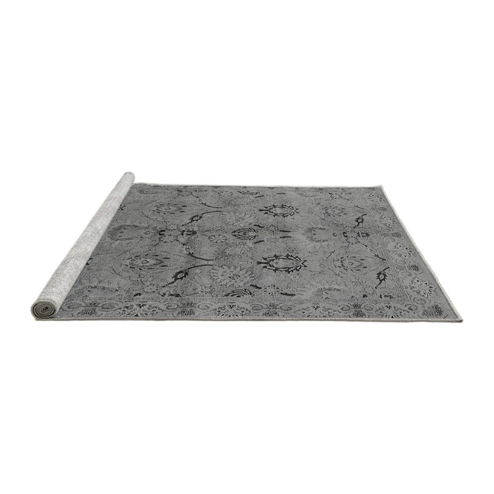 Sideview of Machine Washable Oriental Gray Industrial Rug, wshurb3038gry
