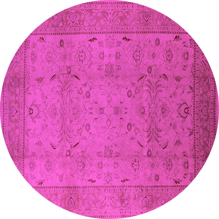 Round Oriental Pink Industrial Rug, urb3039pnk