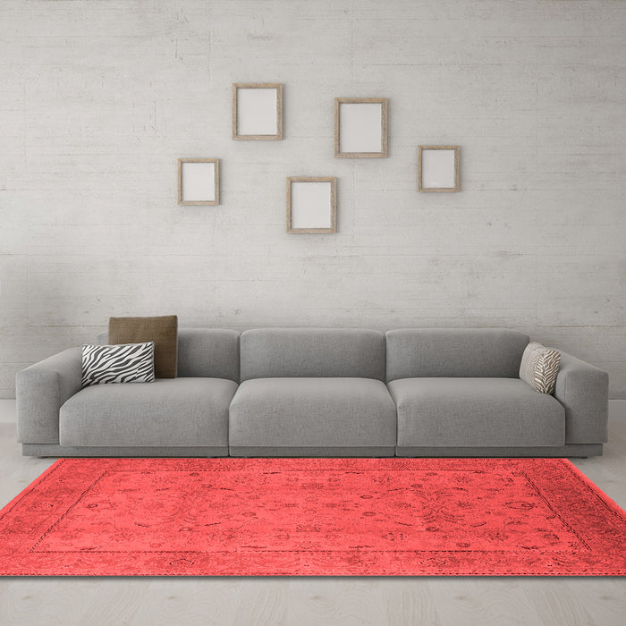 Industrial Red Washable Rugs