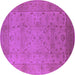 Round Oriental Purple Industrial Rug, urb3039pur