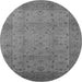 Round Oriental Gray Industrial Rug, urb3039gry