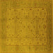 Square Oriental Yellow Industrial Rug, urb3039yw