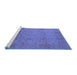 Sideview of Machine Washable Oriental Blue Industrial Rug, wshurb3039blu