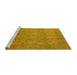 Sideview of Machine Washable Oriental Yellow Industrial Rug, wshurb3039yw