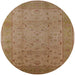 Round Machine Washable Industrial Modern Light Brown Rug, wshurb3039