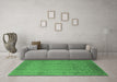 Machine Washable Oriental Emerald Green Industrial Area Rugs in a Living Room,, wshurb3039emgrn