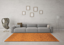 Machine Washable Oriental Orange Industrial Area Rugs in a Living Room, wshurb3039org