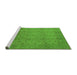 Sideview of Machine Washable Oriental Green Industrial Area Rugs, wshurb3039grn