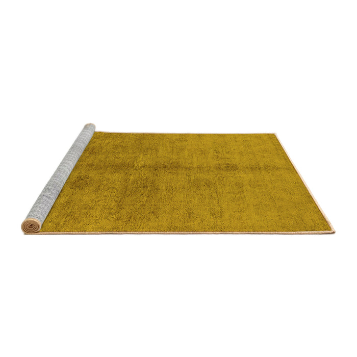 Sideview of Machine Washable Oriental Yellow Industrial Rug, wshurb3040yw