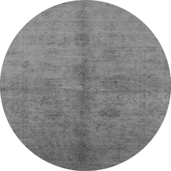 Round Oriental Gray Industrial Rug, urb3040gry