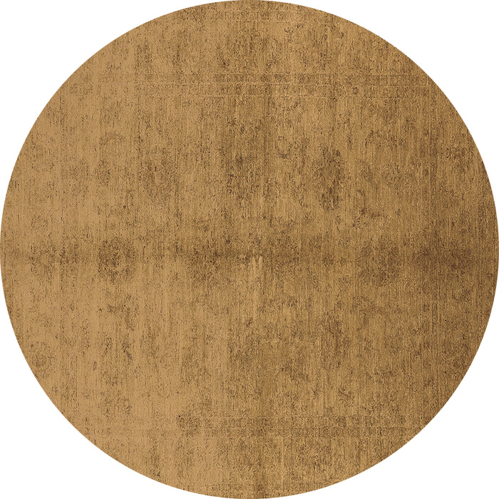 Round Machine Washable Oriental Brown Industrial Rug, wshurb3040brn