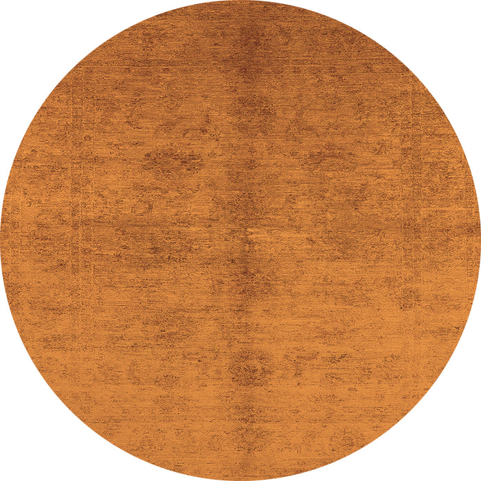 Round Machine Washable Oriental Orange Industrial Area Rugs, wshurb3040org
