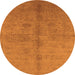 Round Machine Washable Oriental Orange Industrial Area Rugs, wshurb3040org