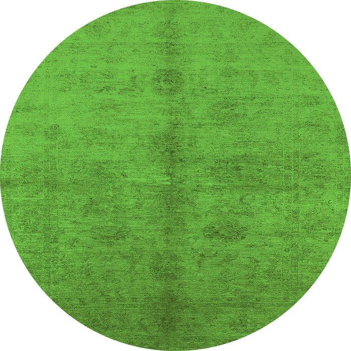 Round Oriental Green Industrial Rug, urb3040grn