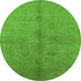 Round Oriental Green Industrial Rug, urb3040grn