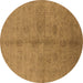 Round Oriental Brown Industrial Rug, urb3040brn