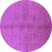 Round Machine Washable Oriental Purple Industrial Area Rugs, wshurb3040pur