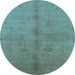 Round Oriental Light Blue Industrial Rug, urb3040lblu