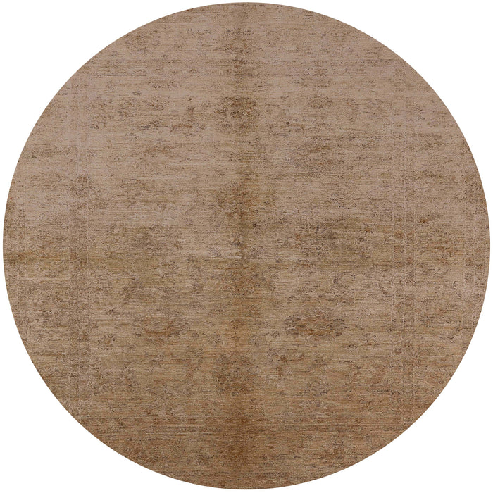 Round Machine Washable Industrial Modern Light Brown Rug, wshurb3040
