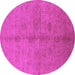 Round Oriental Pink Industrial Rug, urb3040pnk