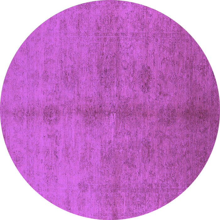 Round Oriental Purple Industrial Rug, urb3040pur