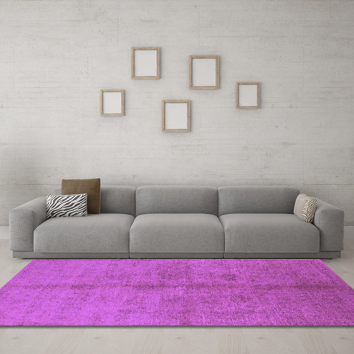 Machine Washable Oriental Purple Industrial Area Rugs in a Living Room, wshurb3040pur
