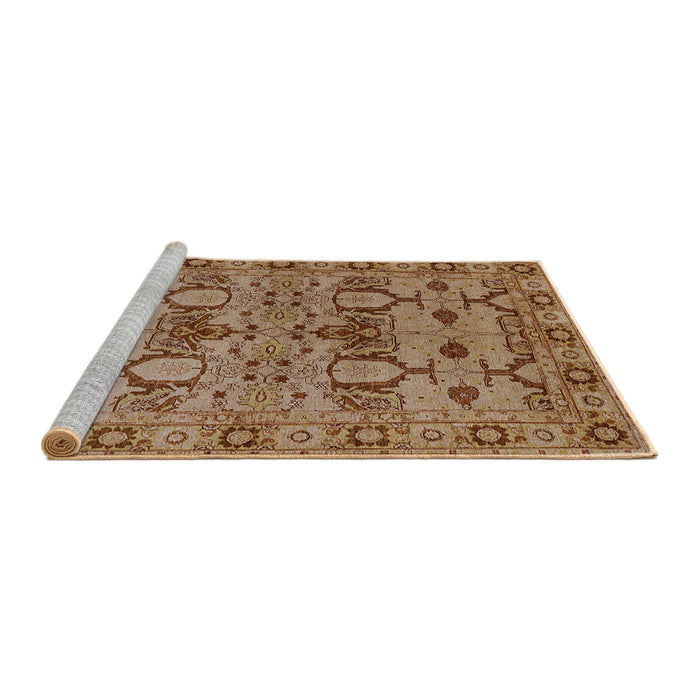 Sideview of Machine Washable Industrial Modern Mahogany Brown Rug, wshurb3041