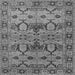 Square Machine Washable Oriental Gray Industrial Rug, wshurb3041gry