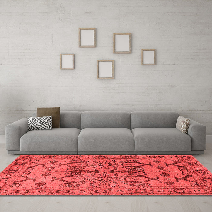Industrial Red Washable Rugs
