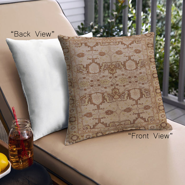 Front View of Mid-Century Modern Urban Square Mahogany Brown Throw Pillow, 18 inch by 18 inch, pwurb3041