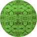 Round Oriental Green Industrial Rug, urb3041grn