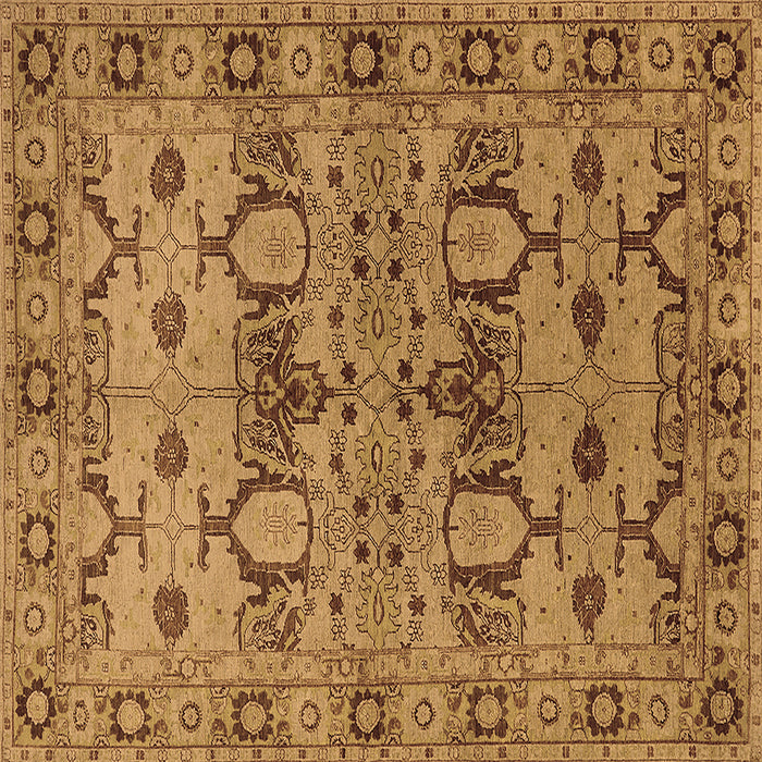 Square Oriental Brown Industrial Rug, urb3041brn