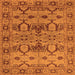 Square Machine Washable Oriental Orange Industrial Area Rugs, wshurb3041org