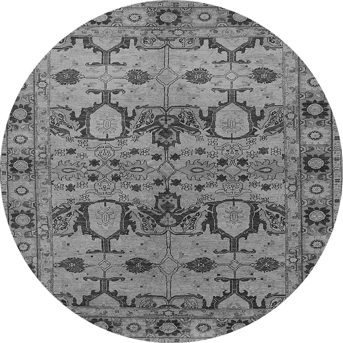 Round Oriental Gray Industrial Rug, urb3041gry