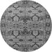 Round Oriental Gray Industrial Rug, urb3041gry