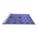 Sideview of Machine Washable Oriental Blue Industrial Rug, wshurb3041blu