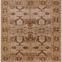 Square Mid-Century Modern Mahogany Brown Oriental Rug, urb3041