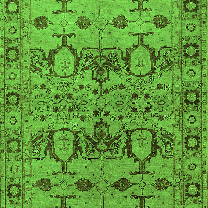 Machine Washable Oriental Green Industrial Area Rugs, wshurb3041grn